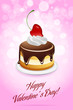 Happy Valentine's Day Card with Cake