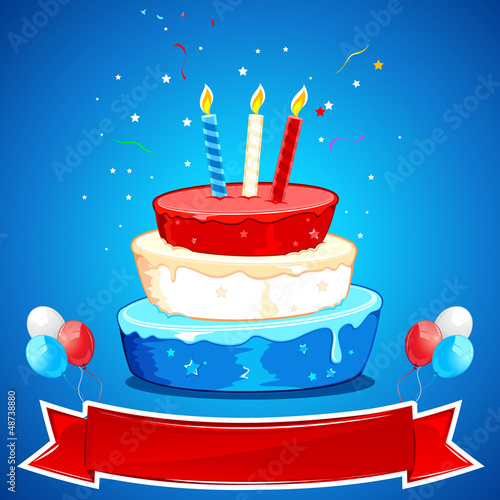 Vector: Cake in American Flag Color Cake in American Flag Color