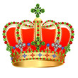 Vector: of royal gold crown with jewels of royal gold crown with jewels