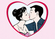 Coloured Vintage kiss Coloured Vintage kiss