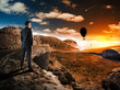 Foto: Businessman in mountains Businessman in mountains