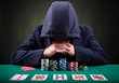 Photo: Poker player on black background Poker player on black background