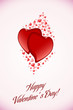 Red Valentine Hearts on Pink Background
