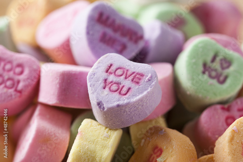 Photo: Colorful Conversation Hearts Candy Colorful Conversation Hearts Candy