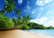 sunset on beach, Mahe island, seychelles