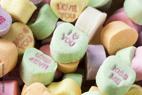 Photo: Colorful Conversation Hearts Candy Colorful Conversation Hearts Candy