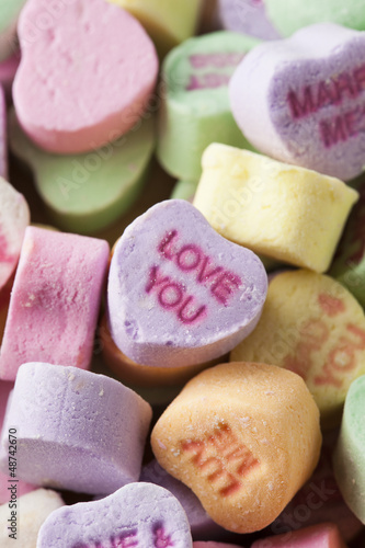 Photo: Colorful Conversation Hearts Candy Colorful Conversation Hearts Candy