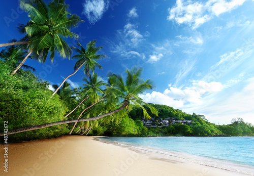 Photo: sunset on beach, Mahe island, seychelles sunset on beach, Mahe island, seychelles