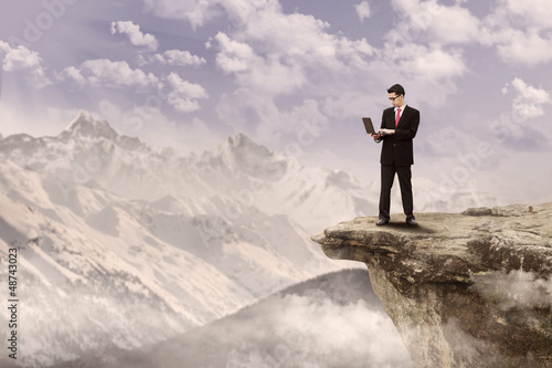 Photo: Businessman working outdoor Businessman working outdoor