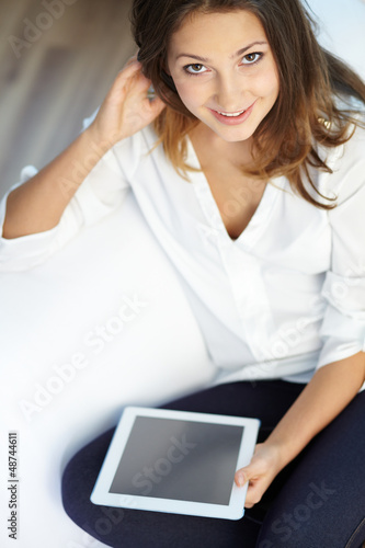 Photo: Girl with touchpad Girl with touchpad
