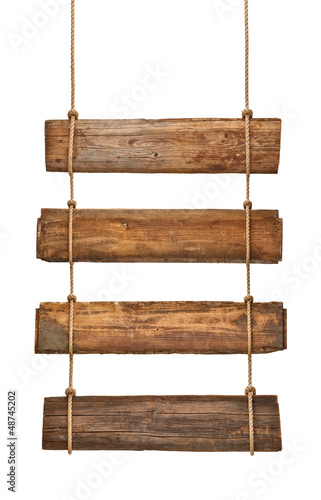Photo: wooden sign background message rope hanging wooden sign background message rope hanging