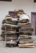 waste paper cardboard for recycling in street