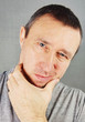Unshaved inhospitable man