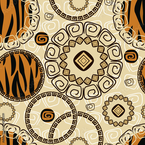 Vector: Abstract seamless background with tiger skin pattern Abstract seamless background with tiger skin pattern