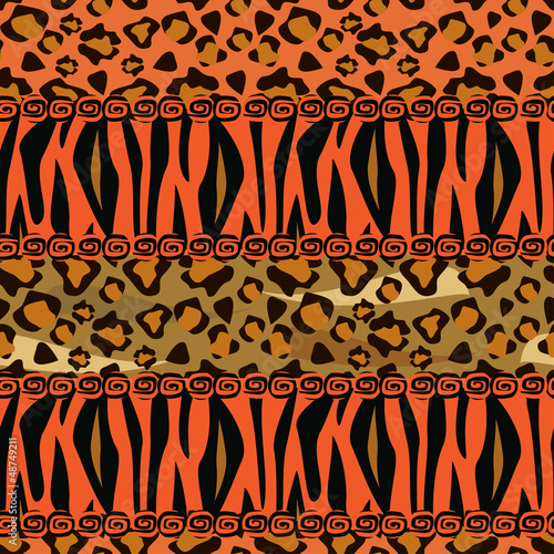 Vector: Abstract background with tiger and cheetah skin pattern Abstract background with tiger and cheetah skin pattern