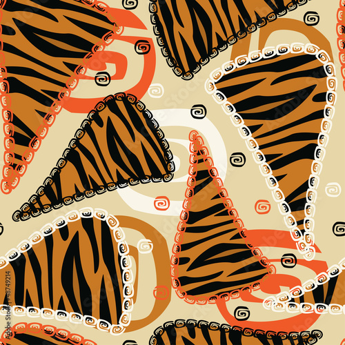 Vector: Abstract seamless background with tiger skin pattern Abstract seamless background with tiger skin pattern