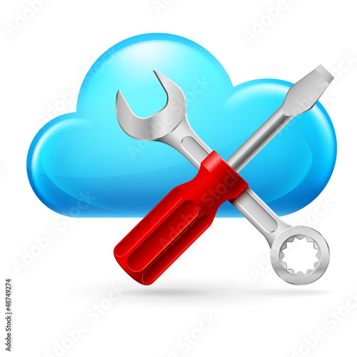 Vector: Single cumulus Cloud and Tools Single cumulus Cloud and Tools