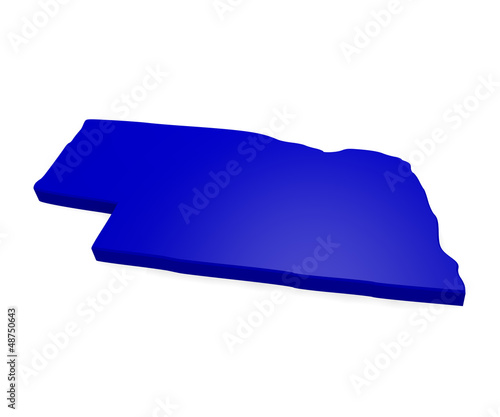 Illustration: 3d map of Nebraska 3d map of Nebraska