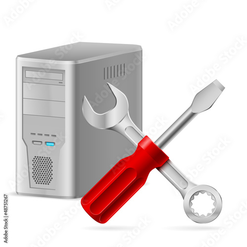 Vector: Gray Case of Computer Gray Case of Computer