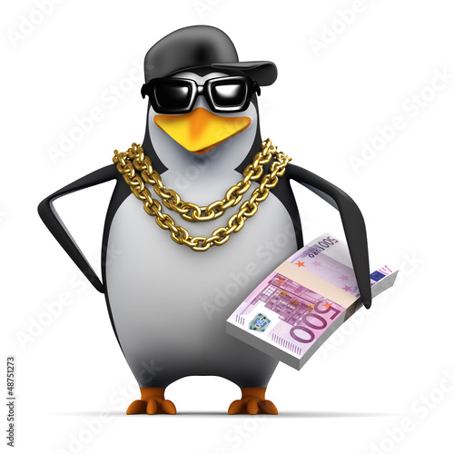 Illustration: Penguin rapper has a was of Euros Penguin rapper has a was of Euros