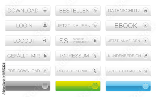 Vector: Web Button Icon Set silber Web Button Icon Set silber