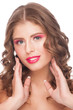 Woman with bright makeup