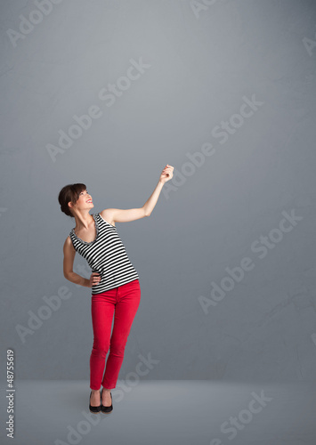 Photo: Pretty lady gesturing with copy space Pretty lady gesturing with copy space