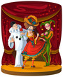 Columbine, Harlequin and Pierrot - theater comedian characters
