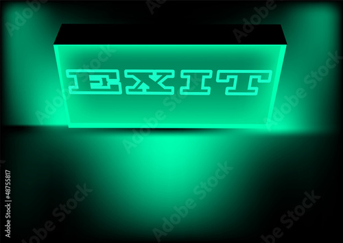 Vector: illuminated exit sign illuminated exit sign