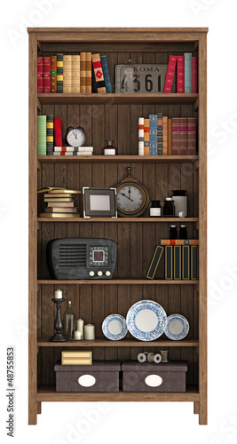 Illustration: Vintage bookcase Vintage bookcase