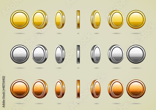 Vector: rotation coins rotation coins