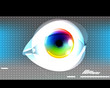 Eye, colorful iris, visual technology