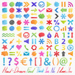 Vector set: hand-drawn symbols. Colorful design elements