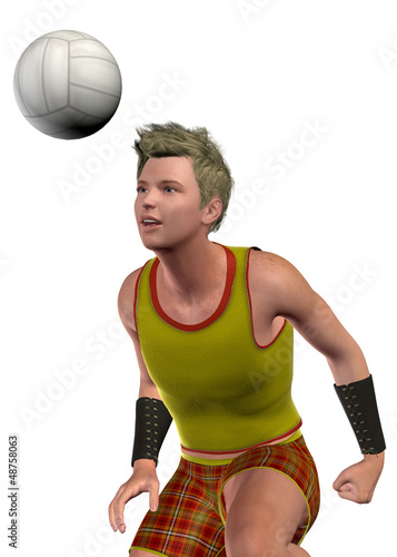 Illustration: BOY PLAY VOLLEY - 3D BOY PLAY VOLLEY - 3D
