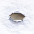Black hole in wrinkled paper. Vector background design. 