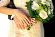 Photo: Wedding hands with bouquet Wedding hands with bouquet