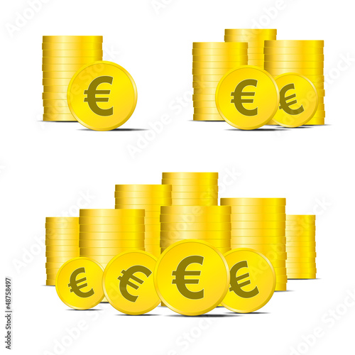 Vector: Geldstücke Geld Euro Finanzen € Münzen Geldstücke Geld Euro Finanzen € Münzen