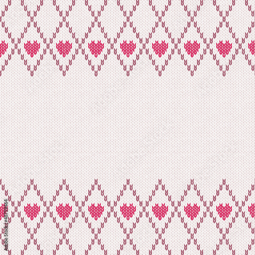 Vector: Style Seamless Pink Brown White Color Knitted Pattern Style Seamless Pink Brown White Color Knitted Pattern