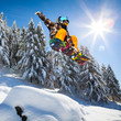 salto su neve fresca
