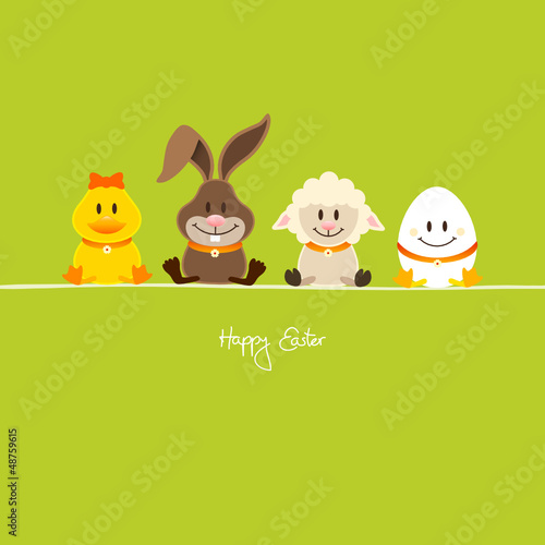 Vector: Duck, Bunny, Lamb & Egg Duck, Bunny, Lamb & Egg