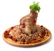 Baked pork shank with buckwheat