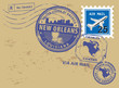 Post stamps set with name of Louisiana, New Orleans, vector