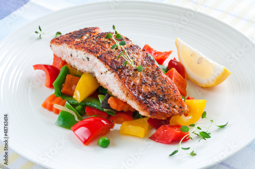 Photo: Salmon with vegetables Salmon with vegetables