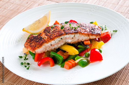 Photo: Salmon with vegetables Salmon with vegetables