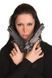 Agentin mit Pistolen