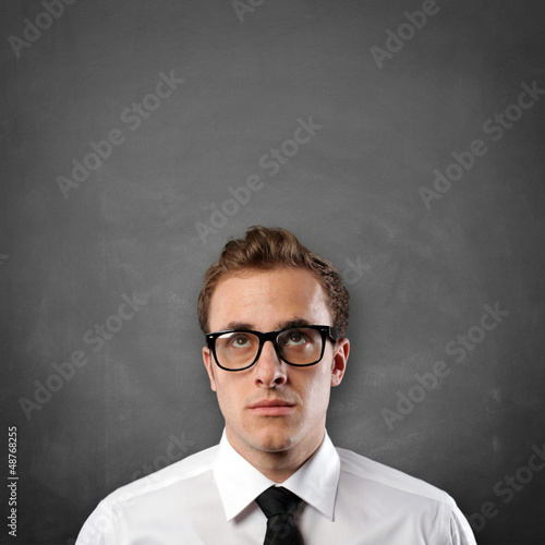 Photo: Man at the Blackboard Man at the Blackboard