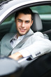 Businessman in a car