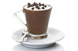Photo: hot coffee with milk cream and chocolate pieces hot coffee with milk cream and chocolate pieces