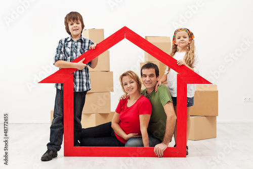 Photo: Family in their new home concept Family in their new home concept
