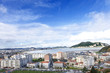 Vistas de la playa y apartamentos en Laredo, cantabria.